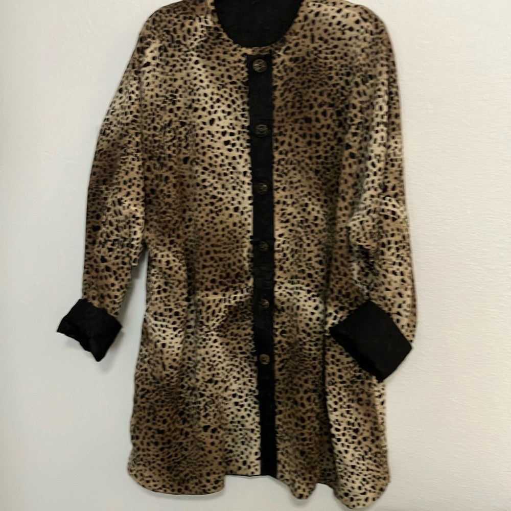 Leopard Print And Ddmask Reversible Jacket - image 1